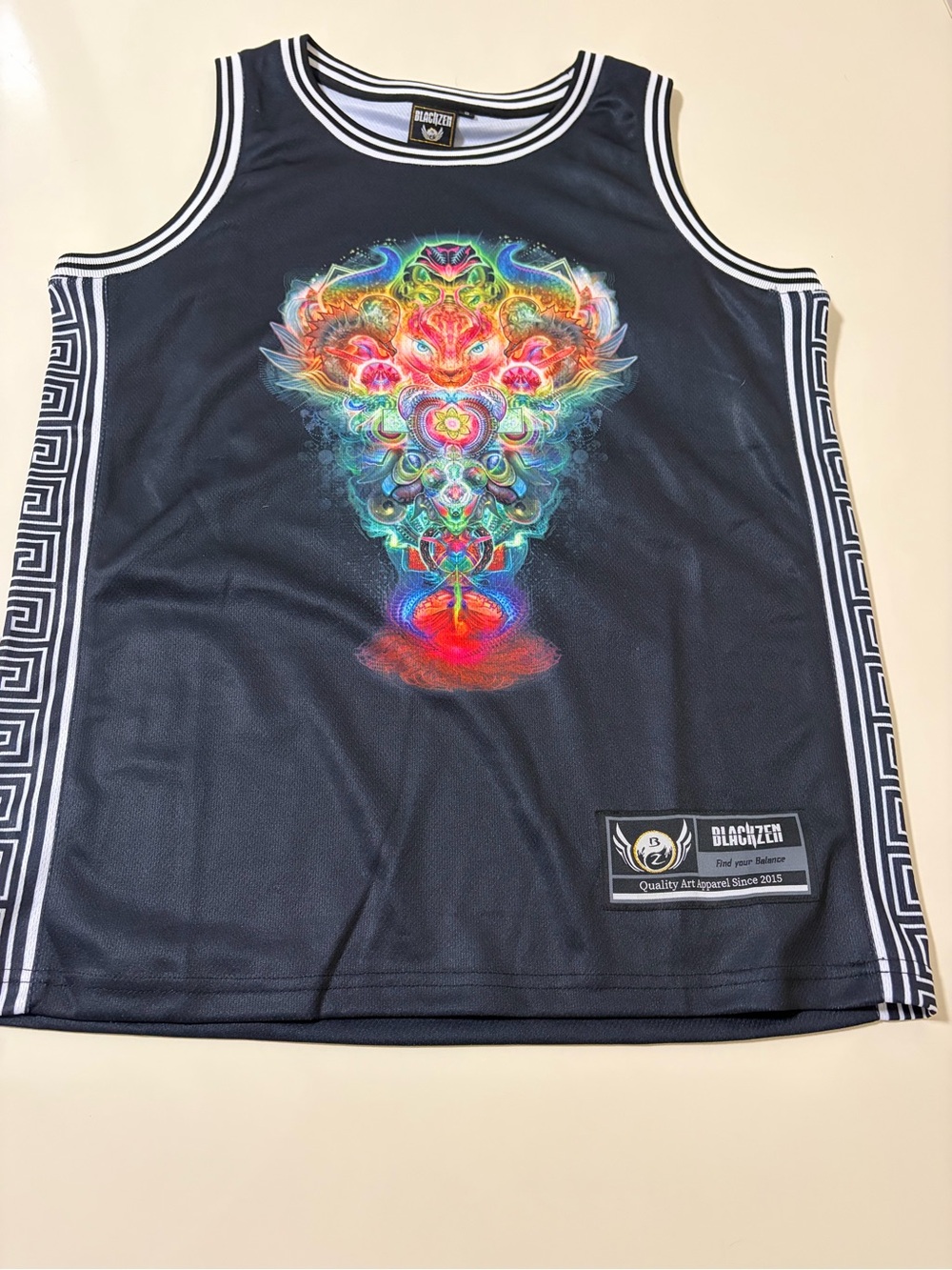 Blackzen Graphic Tank Top with Neon Psychedelic Print